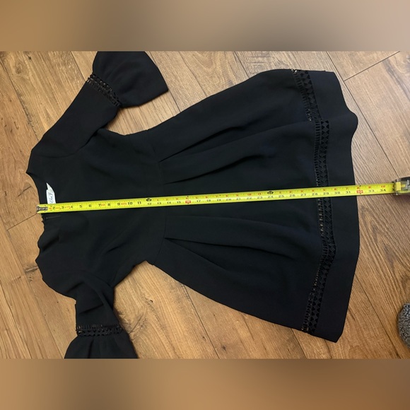 Eliza J Black Fit-and-Flare Dress with Fluted Sleeves - Picture 4 of 7